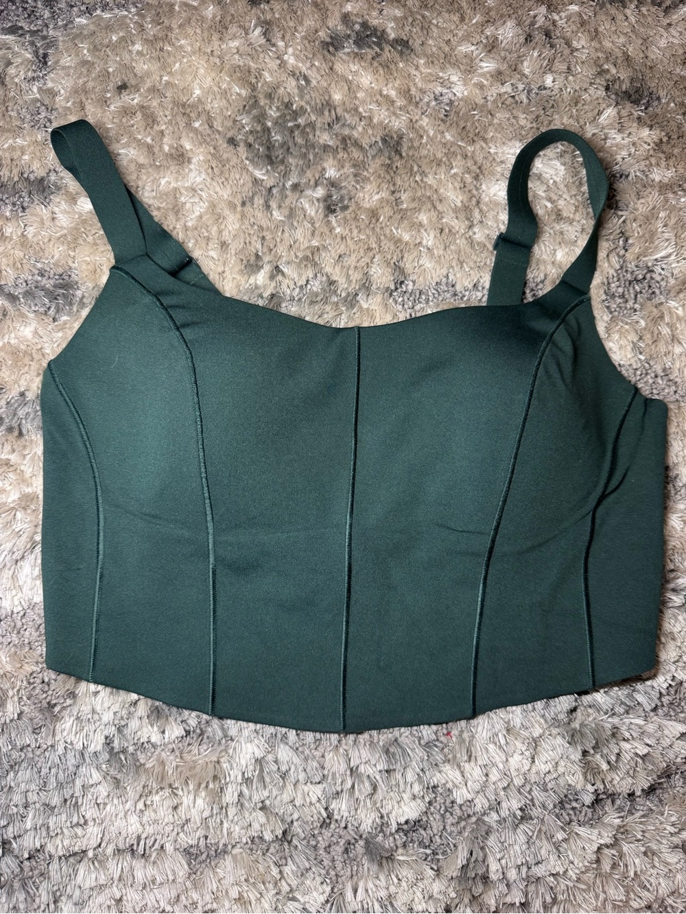 Offline by Aerie Forest Green Bustier Crop Tank